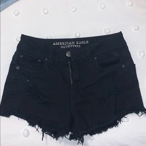Black high rise festival Jean shorts